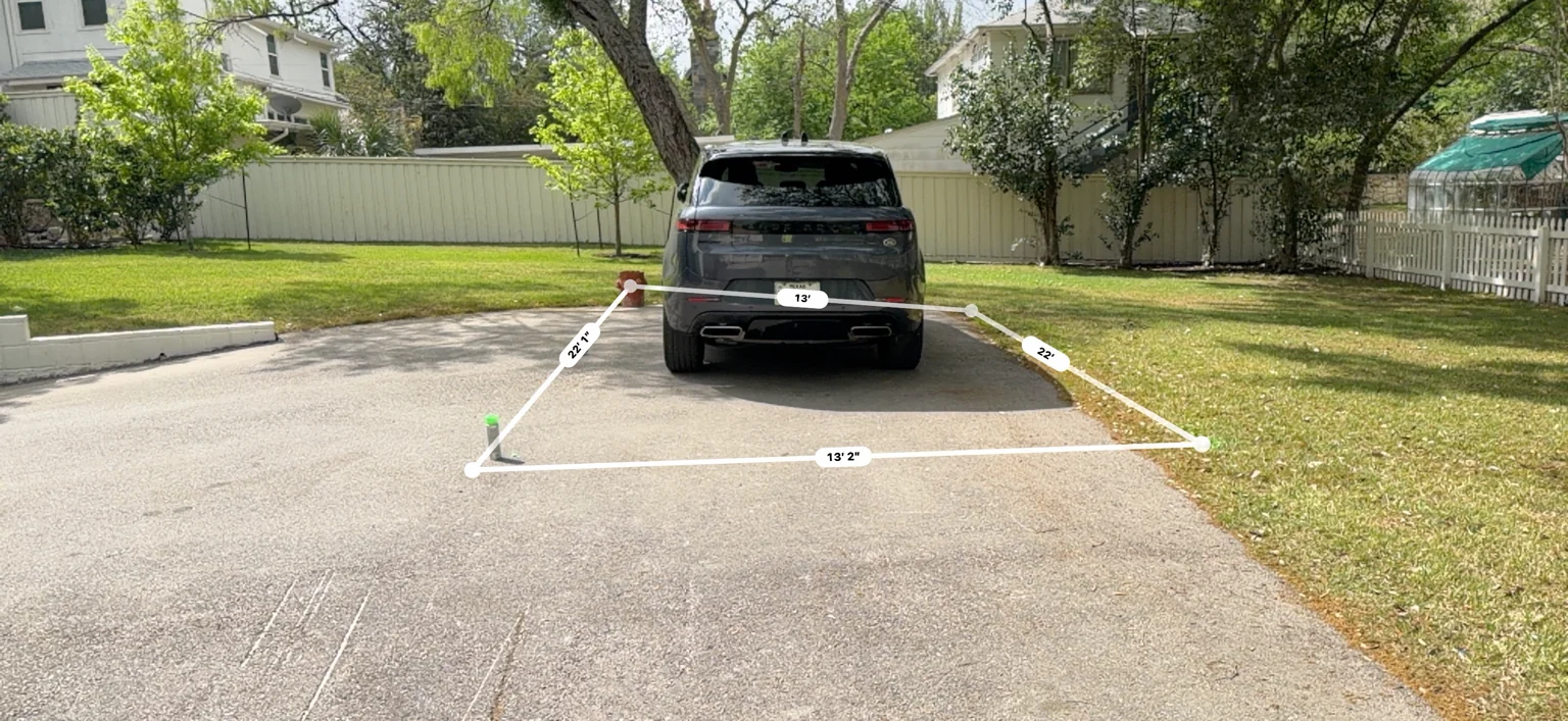 Before view of parking area before custom carport project